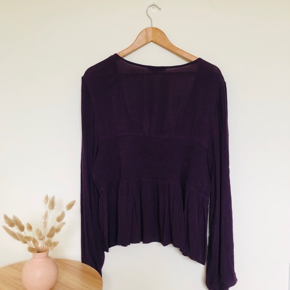 Purple long sleeved blouse corset detailing - Picture 5 of 6